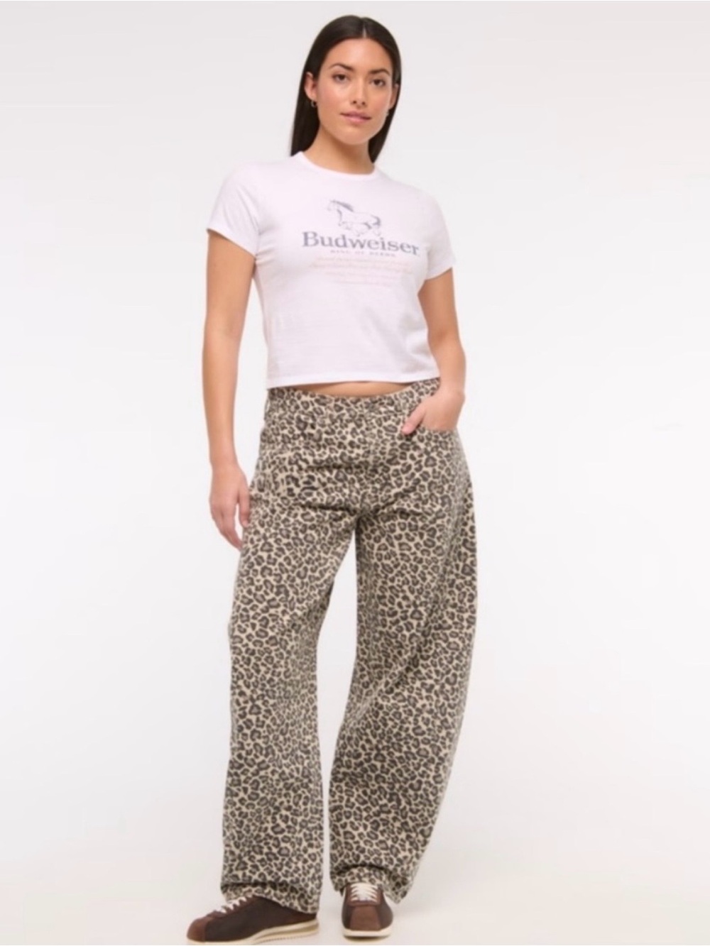Abercrombie & Fitch Leopard Print Barrel Jeans